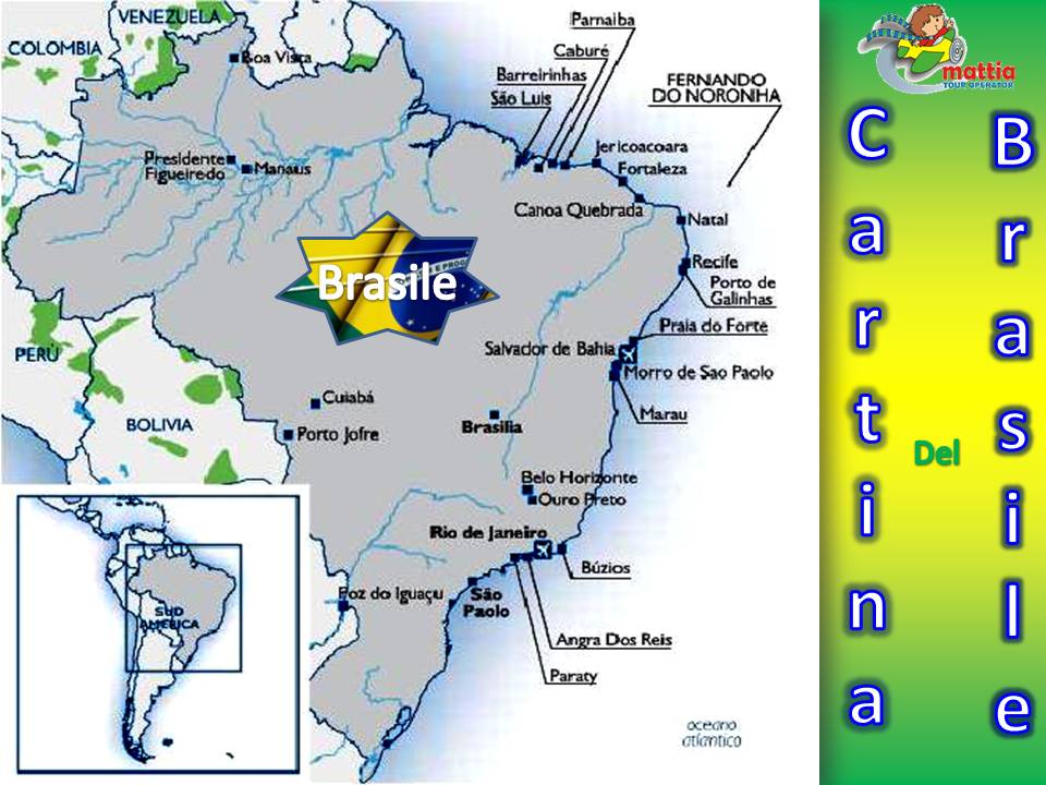 Brasile città, Cartina città Brasile, località brasile